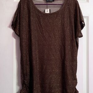 Brown & Gold Glitter Top
